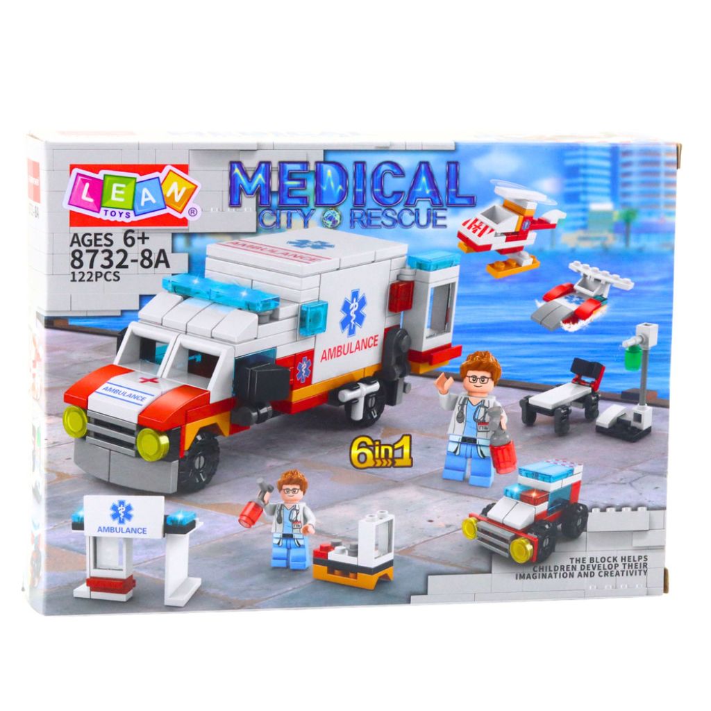 Ambulanza Da Costruire 6 In 1 Da 122 Pezzi