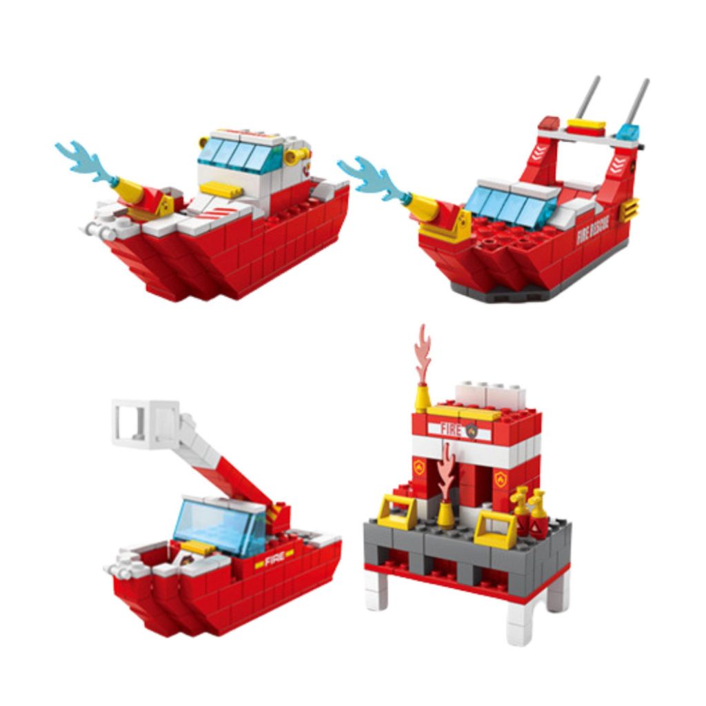 Nave Dei Pompieri Da Costruire 6 In 1 Set Da 1000 Pezzi