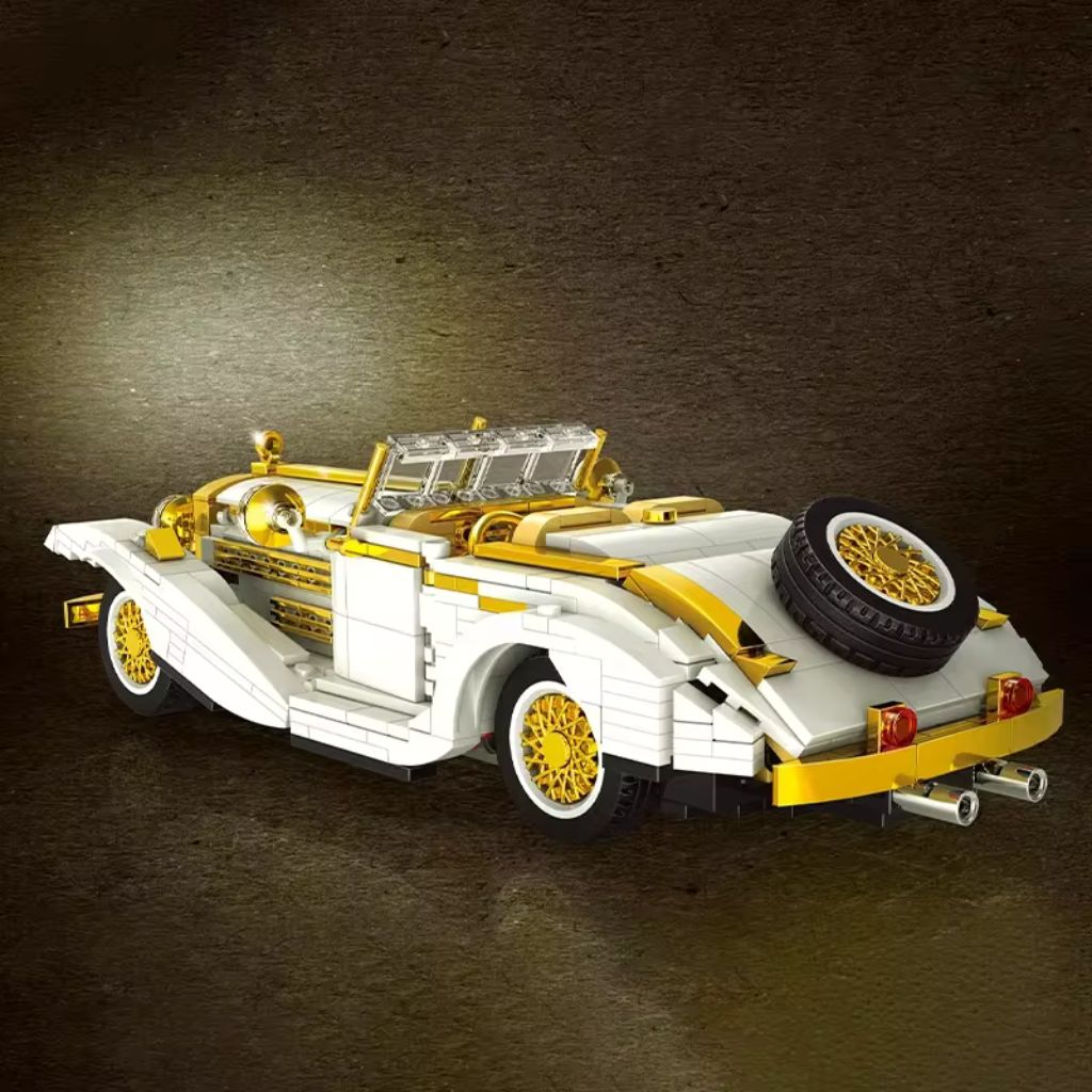 Auto Vintage K500 Da Costruire 952 Pezzi Modello Classico Bianco Oro 3