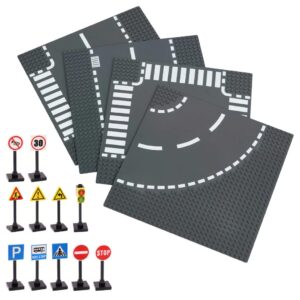 Set Basette Stradali E Segnali Compatibili Mattoncini Principali Marche